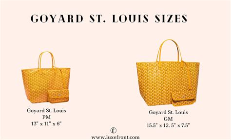 goyard tote size comparison|goyard size pm or gm.